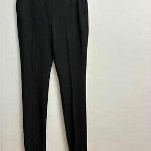 Theory Black Straight Leg Pants Side Slits